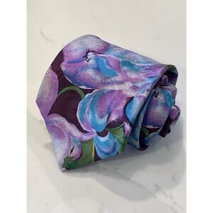 Vintage Primavera Tie Rack 100% Silk Tie 58 x 3.5 Floral Made in Italy